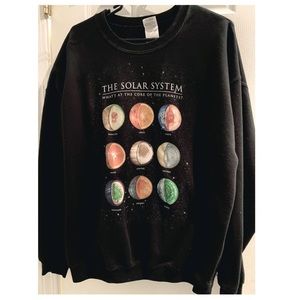 Wicked Clothes planet/fruit pullover sweatshirt